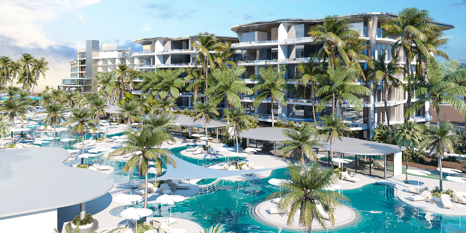 Andaman City landscaped pool and residence architectural rendering